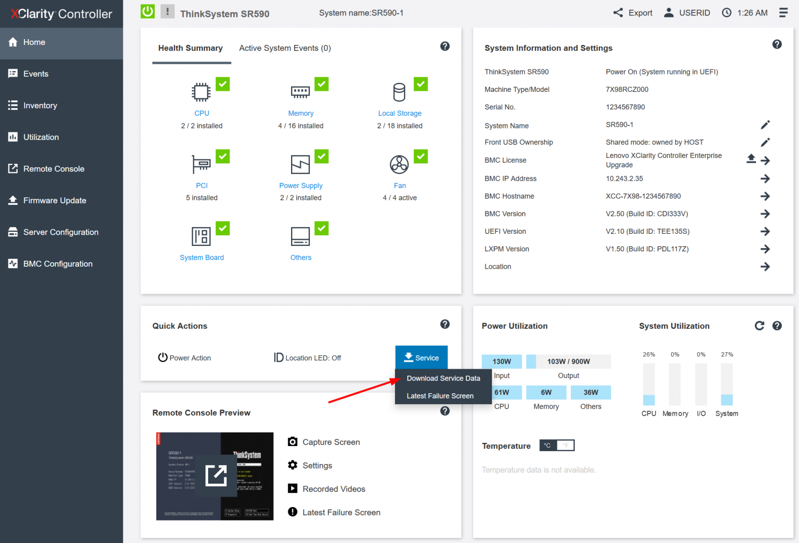 Collecting Service Data on Lenovo ThinkSystem and System x servers